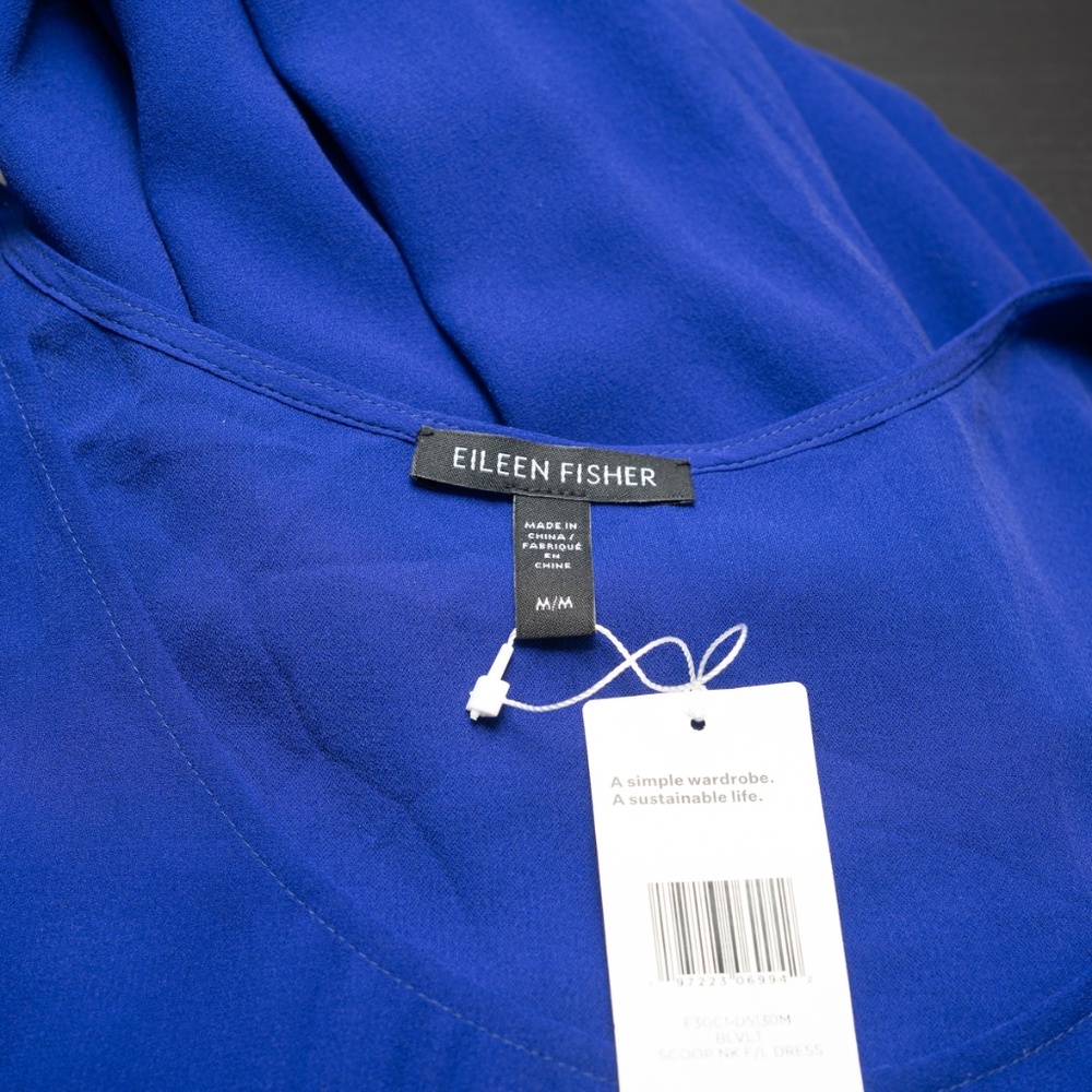 Eileen Fisher - Silk Georgette Scoop Neck Dress‎ - Picture 7 of 10